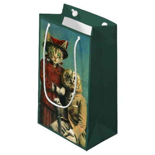 201.フクロウとプッシー猫抱き枕 スモールペーパーバッグ (正面アングル)