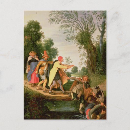 201.ブラインドをリードするブラインド ポストカード (正面)