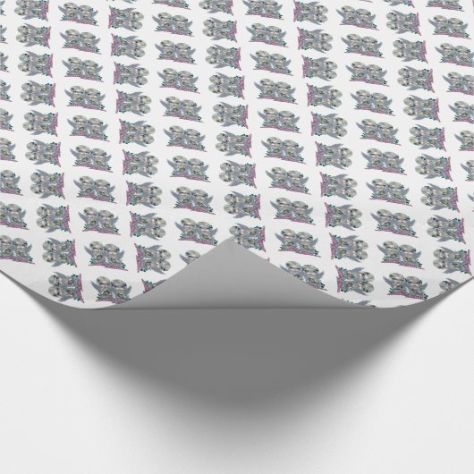 201.ホリーとアイビーのクリスマスの妖精の天使 ラッピングペーパー (角)