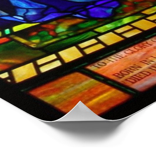 201.マドンナと子供のステンドグラス ポスター (角)