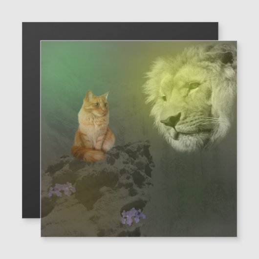 201.ライオンとネコ、磁気カード (正面/裏面)