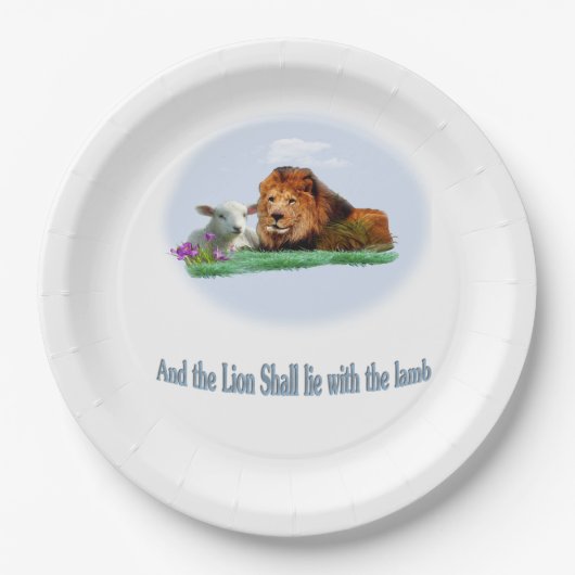 201.ライオンと子羊の芸術 ペーパープレート (正面)