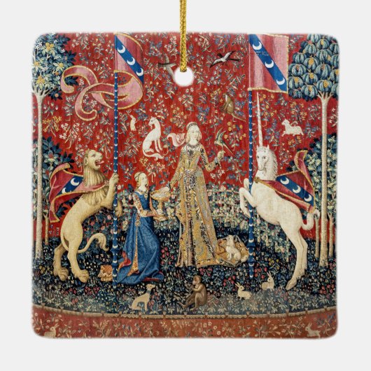 201.レディと一角獣の味 セラミックオーナメント (裏面)