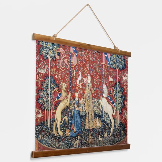 201.レディと一角獣の味 吊り下げ型タペストリー (傾斜あり)