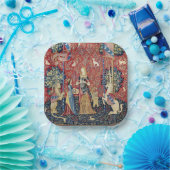 201.レディと一角獣（ユニコーン）のにおい ペーパープレート (パーティー)