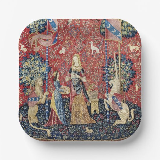 201.レディと一角獣（ユニコーン）のにおい ペーパープレート (正面)