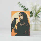 201.レディと彼女のカラス ポストカード (スタンド正面)