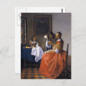 201.ワイングラスを持った少女 ポストカード (正面/裏面)