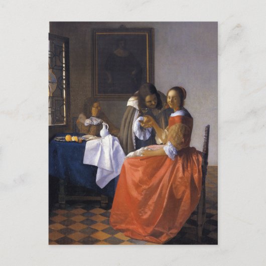 201.ワイングラスを持った少女 ポストカード (正面)