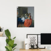 201.ワイングラスを持つ少女 ポスター (ホームオフィス)