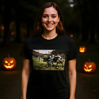 201.乳母と幽霊ハロウィン絵を描ズ Tシャツ