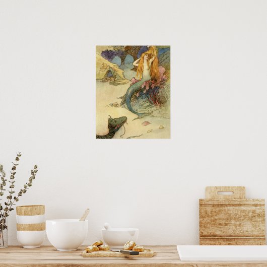 201.人魚と竜の群れ ポスター (キッチン)