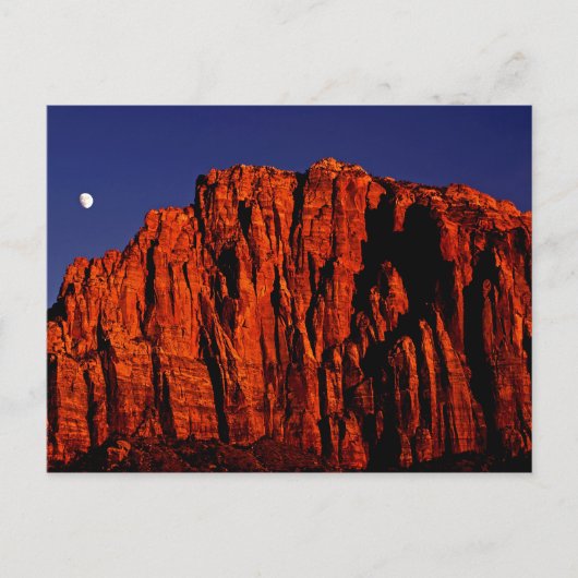 201.夜番と月のはがき ポストカード (正面)