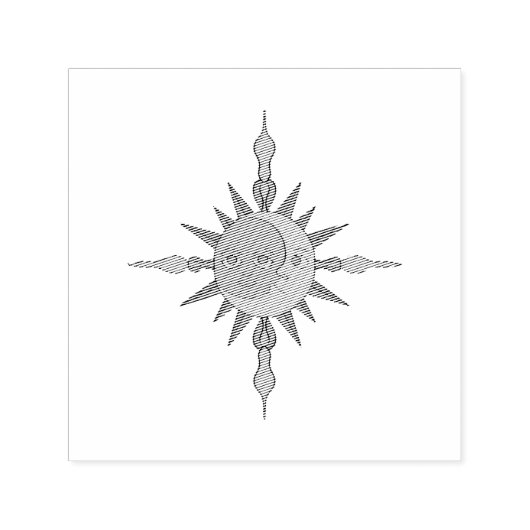 201.太陽と月 セルフインキングスタンプ (デザイン)