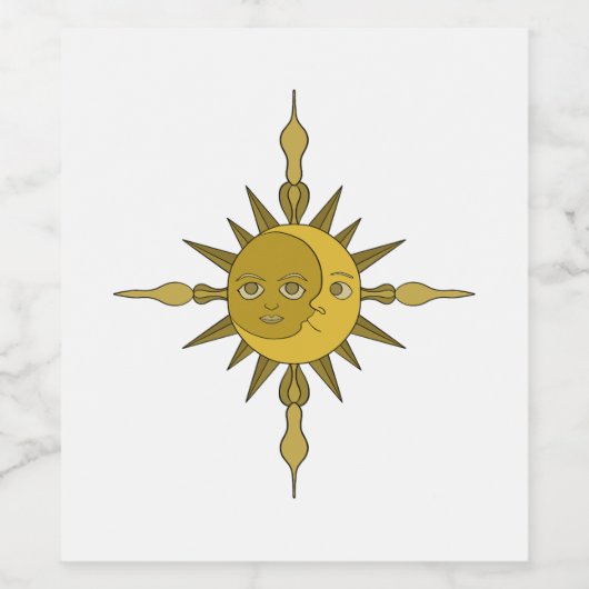 201.太陽と月 ワインラベル (シングルラベル)