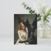 201.女性と暗黒の天使 ポストカード (スタンド正面)