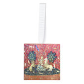 201.婦人と一角獣 キューブオーナメント (正面)