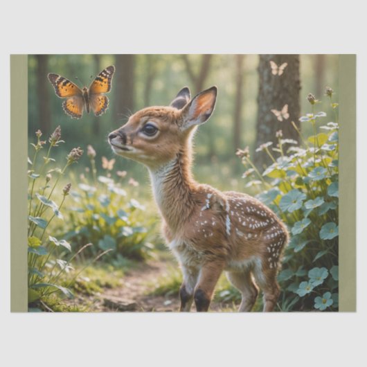 201.子鹿と蝶 薄葉紙 (正面)