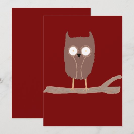 201.小さなフクロウ 招待状 (正面/裏面)