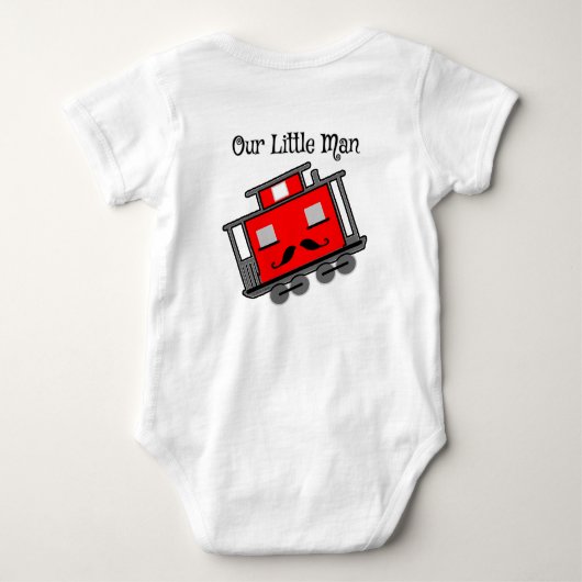201.小さな男の子のパーソナライズされた列 ベビーボディスーツ (裏面)