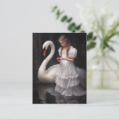 201.少女と白鳥 ポストカード (スタンド正面)