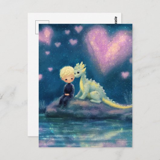 201.少年と彼のドラゴン ポストカード (正面/裏面)