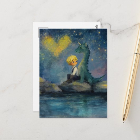 201.少年と竜の池 ポストカード (正面/裏面インサイチュ)