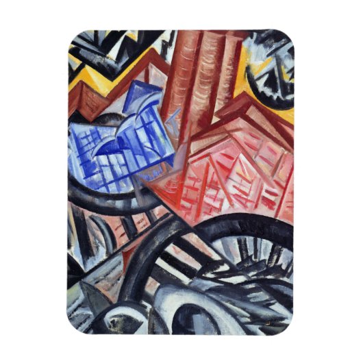 201.工場と橋 マグネット (縦)