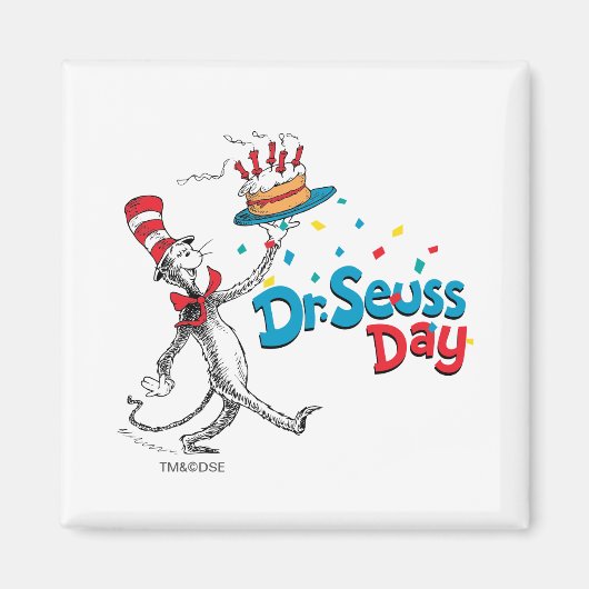 201.帽子の猫 | Dr. Seuss Day マグネット (正面)