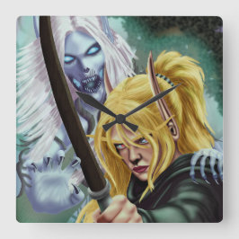 201.幽霊と体 スクエア壁時計