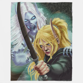 201.幽霊と体 フリースブランケット