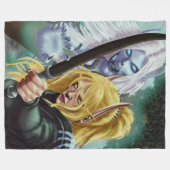 201.幽霊と体 フリースブランケット (正面(横))