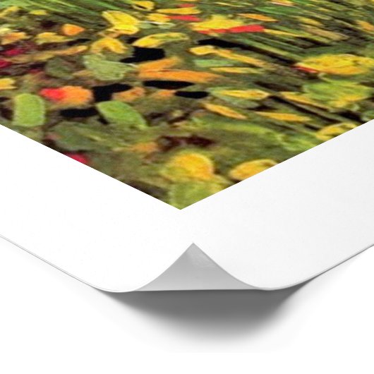 201.庭に歩くする女性 ポスター (角)