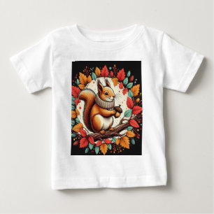 201.微笑むリス ベビーTシャツ