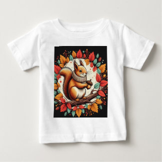 201.微笑むリス ベビーTシャツ
