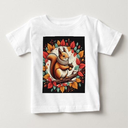 201.微笑むリス ベビーTシャツ (正面)