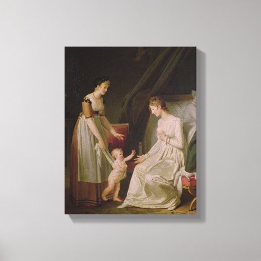 201.授乳している母親 キャンバスプリント (正面)