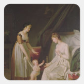 201.授乳している母親 スクエアシール (正面)