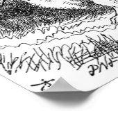 201.時計を持った白うさぎ ポスター (角)