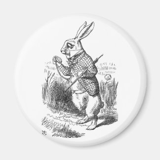 201.時計を持った白うさぎ マグネット