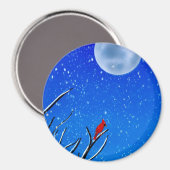 201.月と（鳥）ショウジョウコウカンチョウ マグネット (正面/裏面)