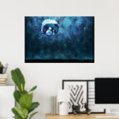 201.月に浮かぶ二人 ポスター (ホームオフィス)