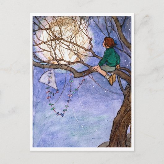 201.月の男のヴィンテージはがき ポストカード (正面)