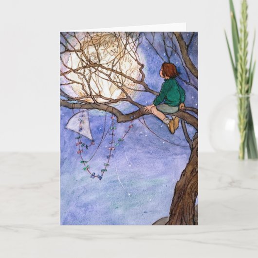 201.月の男ヴィンテージグリーティングカード カード (正面)