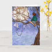 201.月の男ヴィンテージグリーティングカード カード (黄色い花)