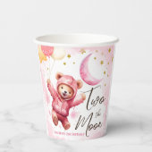 201.月 |ピンクの女の子の誕生日 紙コップ (裏面)
