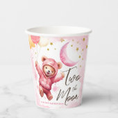 201.月 |ピンクの女の子の誕生日 紙コップ (正面)