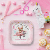 201.月 |女の子ピンク2nd誕生日紙 ペーパープレート (パーティー)