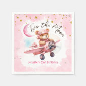 201.月 |女の子ピンク2nd誕生日 スタンダードカクテルナプキン (正面)