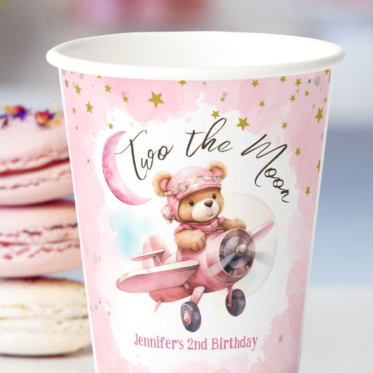 201.月 | Girl Pink 2nd Birthday紙カップ 紙コップ